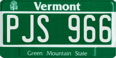 VT license plate PJS966