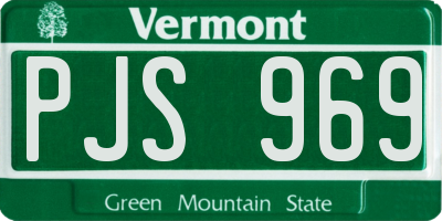 VT license plate PJS969