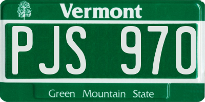 VT license plate PJS970
