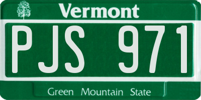 VT license plate PJS971