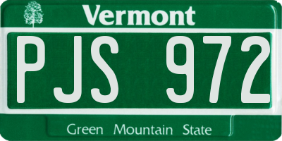 VT license plate PJS972