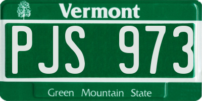 VT license plate PJS973