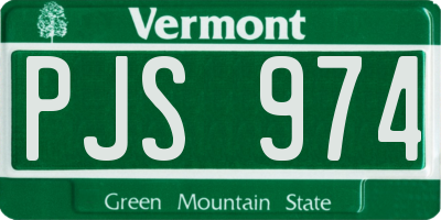 VT license plate PJS974