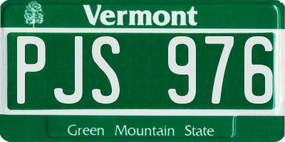 VT license plate PJS976