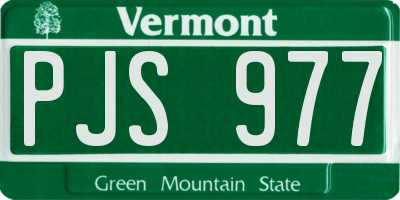 VT license plate PJS977
