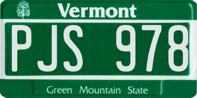 VT license plate PJS978