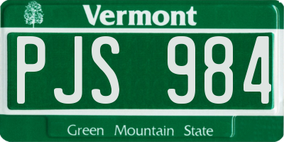 VT license plate PJS984