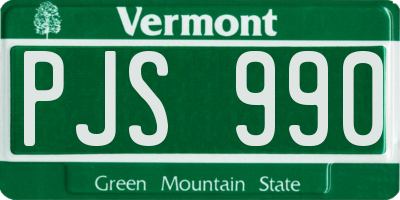 VT license plate PJS990