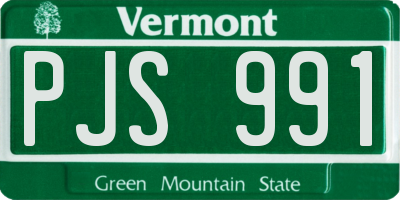 VT license plate PJS991