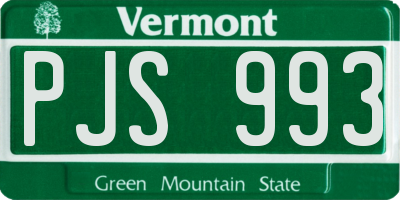 VT license plate PJS993