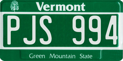 VT license plate PJS994