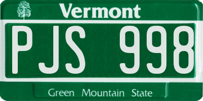VT license plate PJS998