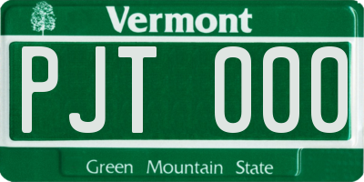 VT license plate PJT000