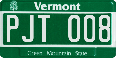 VT license plate PJT008