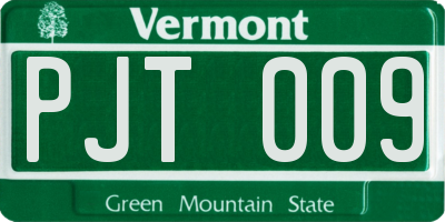 VT license plate PJT009