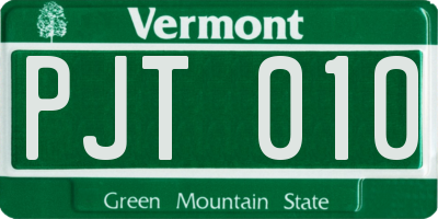 VT license plate PJT010