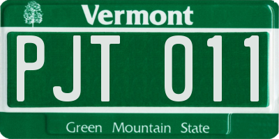 VT license plate PJT011