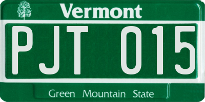 VT license plate PJT015