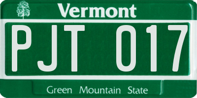 VT license plate PJT017