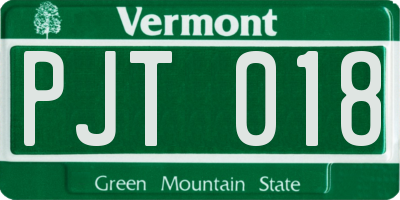 VT license plate PJT018