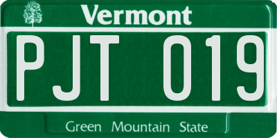VT license plate PJT019