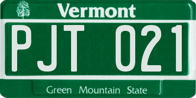 VT license plate PJT021