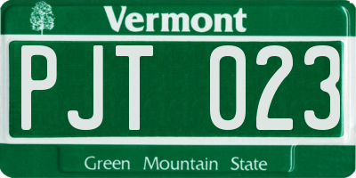 VT license plate PJT023