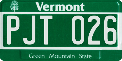 VT license plate PJT026