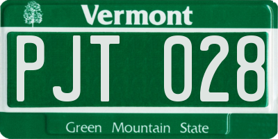 VT license plate PJT028