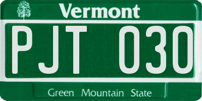 VT license plate PJT030