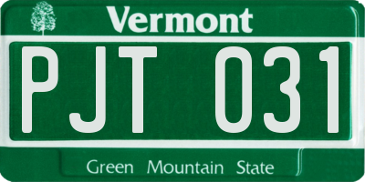 VT license plate PJT031