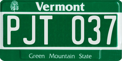 VT license plate PJT037