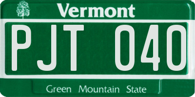 VT license plate PJT040