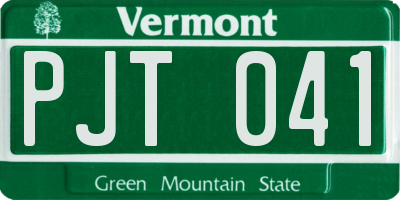 VT license plate PJT041