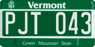 VT license plate PJT043