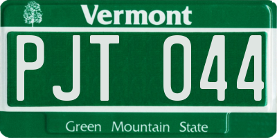 VT license plate PJT044