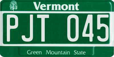 VT license plate PJT045