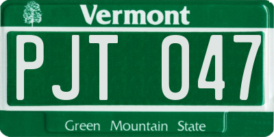 VT license plate PJT047