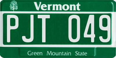 VT license plate PJT049
