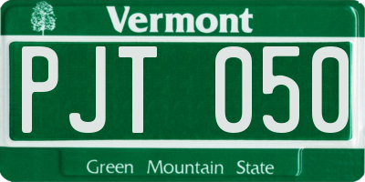 VT license plate PJT050