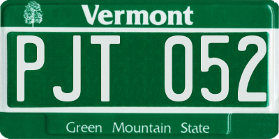 VT license plate PJT052