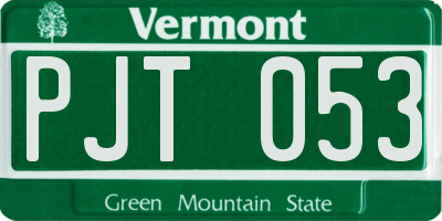 VT license plate PJT053