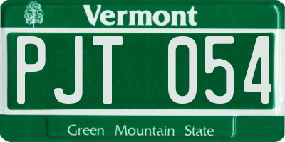 VT license plate PJT054