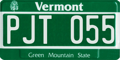 VT license plate PJT055
