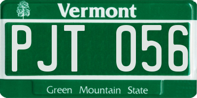 VT license plate PJT056