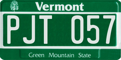 VT license plate PJT057