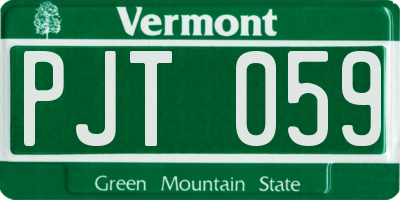 VT license plate PJT059
