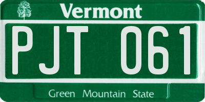 VT license plate PJT061