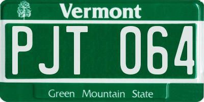 VT license plate PJT064