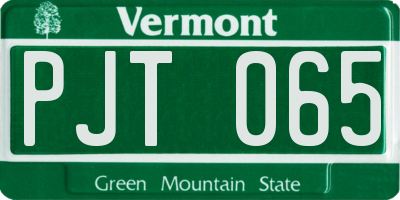 VT license plate PJT065